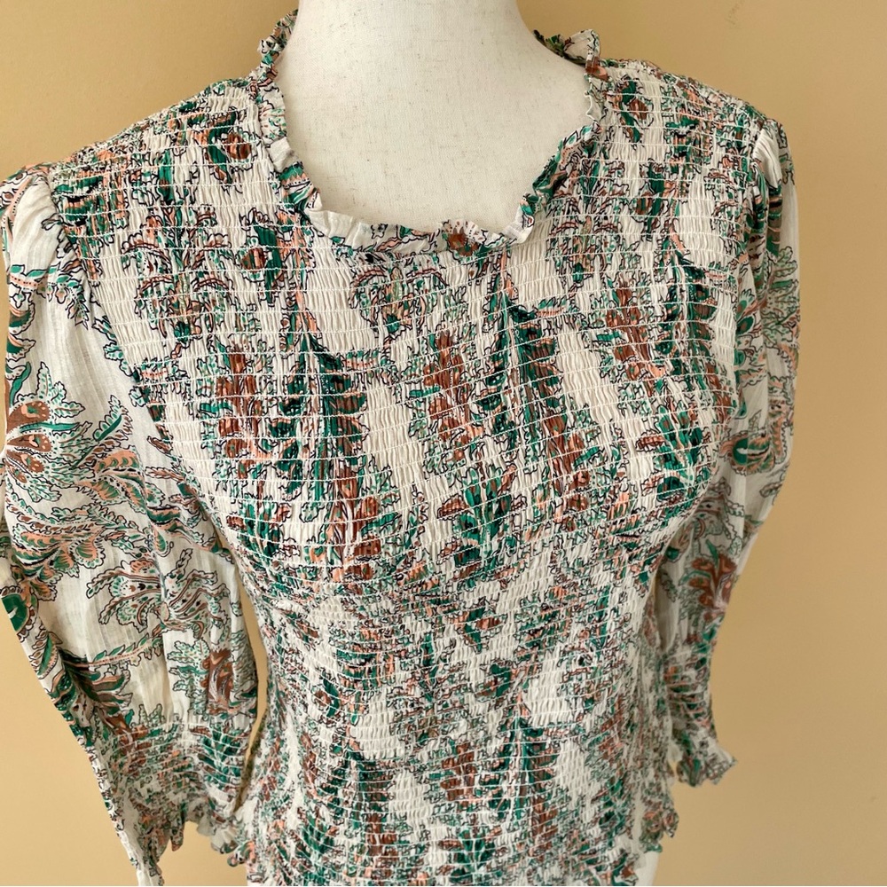 Veronica Beard Smocked Top - Picture 6 of 12